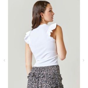 New Francesca's Flutter Sleeve Tank Top XS